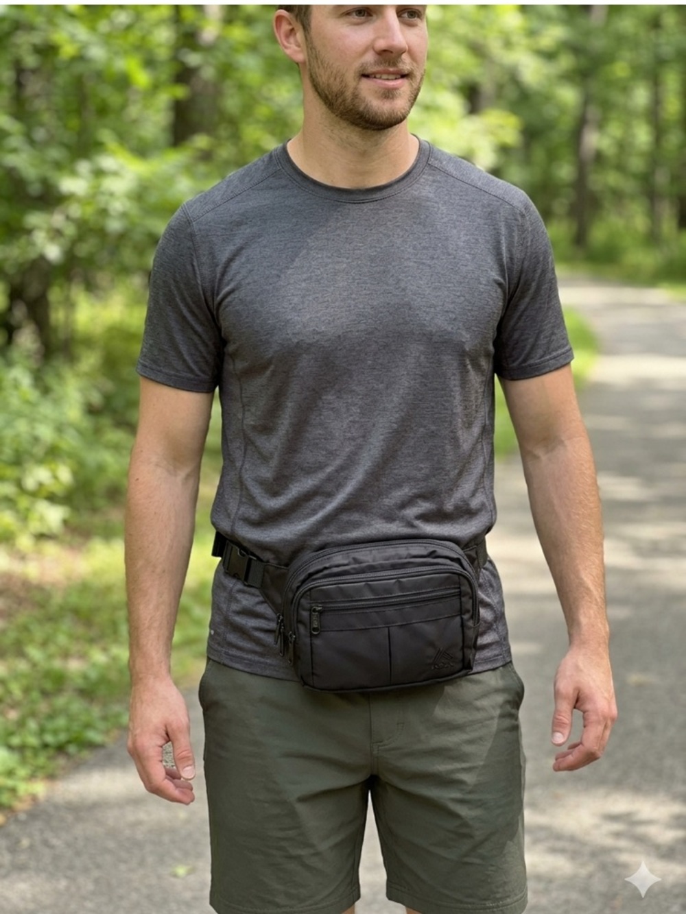 RBX Men's Sleek Black Belt Bag